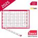 Sasco 2025 Vertical Year Wall Planner with wet wipe pen & sticker pack, Blue, Poster Style, 915mmW x 610Hmm - Outer Carton of 10 2410243