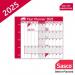 Sasco 2025 EU Year Wall Planner with wet wipe pen & sticker pack, Blue, Poster Style, 915mmW x 610mmH - Outer Carton of 10 2410247