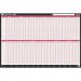 Sasco 2025 Day Wall Planner with wet wipe pen & sticker pack, Black & Red, Board Mounted, 915mmW x 610mmH  - Outer Carton of 10 2410248