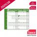 Sasco 2025 Fiscal Year Wall Planner with wet wipe pen & sticker pack, Green, Board Mounted, 915mmW x 610mmH - Outer Carton of 10 2410249