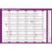 Sasco 2025/26 Academic Year Wall Planner with wet wipe pen & sticker pack, Purple, Board Mounted, 915mmW x 610mmH  - Outer Carton of 10 2410250