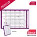 Sasco 202526 Academic Year Wall Planner with wet wipe pen & sticker pack, Purple, Board Mounted, 915mmW x 610mmH - Outer Carton of 10 2410250