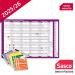 Sasco 202526 Academic Year Wall Planner with wet wipe pen & sticker pack, Purple, Poster Style, 915mmW x 610mmH - Outer Carton of 10 2410251