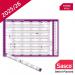 Sasco 202526 Academic Year Wall Planner with wet wipe pen & sticker pack, Purple, Poster Style, 915mmW x 610mmH - Outer Carton of 10 2410251