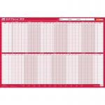 Sasco 2025 Staff Year Wall Planner with wet wipe pen & sticker pack, Blue, Board Mounted, 915mmW x 610mmH - Outer Carton of 10 2410252