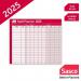 Sasco 2025 Staff Year Wall Planner with wet wipe pen & sticker pack, Blue, Board Mounted, 915mmW x 610mmH - Outer Carton of 10 2410252