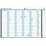 Sasco 2025 Value Year Wall Planner with wet wipe pen & sticker pack, Blue, Poster Style, 915mmW x 610mmH - Outer Carton of 10 2410260