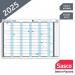 Sasco 2025 Value Year Wall Planner with wet wipe pen & sticker pack, Blue, Poster Style, 915mmW x 610mmH - Outer Carton of 10 2410260