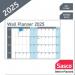 Sasco 2025 Value Year Wall Planner with wet wipe pen & sticker pack, Blue, Poster Style, 915mmW x 610mmH - Outer Carton of 10 2410260