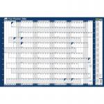 Sasco 2026 Original Year Wall Planner with wet wipe pen & sticker pack, Blue, Poster Style - Outer carton of 10 2410262