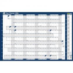 Sasco 2026 Original Year Wall Planner with wet wipe pen & sticker pack, Blue, Poster Style 2410262
