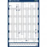 The photo shows a blue ACCO Brands Planner Sasco 2026 Portrait Year Wall Planner, featuring a wet wipe pen and sticker pack. It has a poster style design and comes in an outer carton of 10 units.