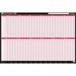 The photo of the ACCO Brands Planners Sasco 2026 Day Wall Planner shows a sleek, black and red design with a wet wipe pen and sticker pack included. The planner is board mounted and comes in an outer carton of 10. Perfect for organizing your schedule and staying on top of important dates.