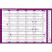 This picture features a colorful poster-style wall planner from ACCO Brands, complete with a wet wipe pen and sticker pack. The planner is designed for the academic year, and comes in a purple outer carton of 10. Stay organized and on top of your school schedule with this handy planner.