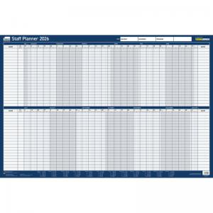 Sasco 2026 Staff Year Wall Planner with wet wipe pen & sticker