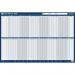 An photo of the ACCO Brands Holiday Planners Sasco 2026 Staff Year Wall Planner would show a blue board mounted planner with a wet wipe pen and sticker pack included. The planner features a yearly layout and is packaged in an outer carton with a quantity of 10 planners.