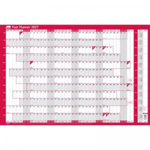 Sasco 2027 Original Year Wall Planner with wet wipe pen, pack of 378