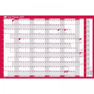 Sasco 2027 Original Year Wall Planner with wet wipe pen, pack of 378