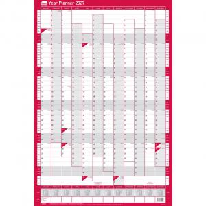 Sasco 2027 Portrait Year Wall Planner with wet wipe pen & pack of