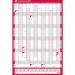 Sasco 2027 Portrait Year Wall Planner with wet wipe pen & pack of 378 stickers, Red, Poster Style, 610Wmm x 915Hmm. Outer Carton of 10 2410289