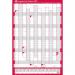 Sasco 2027 Compact Year Wall Planner Portrait with wet wipe pen & pack of 388 stickers, Red, Poster Style, 405mmW x 610mmH. Outer Carton of 10 2410292