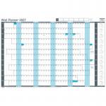 Sasco 2027 Value Year Wall Planner with wet wipe pen Blue, Board Mounted, 915mmW x 610mmH. Outer Carton of 10 2410302