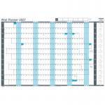 Sasco 2027 Value Year Wall Planner with wet wipe pen Blue, Poster Style, 915mmW x 610mmH. Outer Carton of 10 2410303
