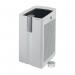 This photo shows a sleek, modern Leitz TruSens™ Z-6000 Performance Series Air Purifier with a E12 EPA combination carbon filter and a remote SensorPod™. The purifier is in a clean, well-lit room and is emitting a soft blue light. Its compact size makes it a convenient addition to any space.