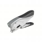 The image shows a silver metal plier stapler from Rexel, specifically the Office 56 model. It can staple up to 25 sheets and has the brand name Rexel engraved on the side.
