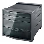 Esselte Intego 4 Drawer Cabinet - Translucent Smoked Grey 28453