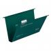 Rexel Foolscap Heavy Duty Suspension Files with Tabs and Inserts for Filing Cabinets, 50mm base, Polypropylene, Green, Crystalfile Extra, Pack of 25 3000112