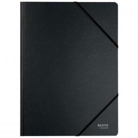 Leitz Recycle Card Folder with elastic bands A4, Black - Outer carton of 10 39080095