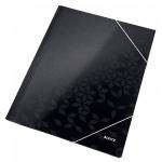 Leitz WOW Card 3-Flap Folder A4 Black - Outer carton of 10 39820095