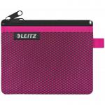 Leitz WOW 2-pocket Travel Pouch S. Size: 14x10.5 cm. See-through and opaque pockets. Pink - Outer carton of 10 40110023