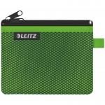 Leitz WOW 2-pocket Travel Pouch S. Size: 14x10.5 cm. See-through and opaque pockets. Green - Outer carton of 10 40110054