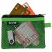 Leitz WOW 2-pocket Travel Pouch S. Size: 14x10.5 cm. See-through and opaque pockets. Green - Outer carton of 10 40110054