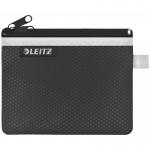 Leitz WOW 2-pocket Travel Pouch S. Size: 14x10.5 cm. See-through and opaque pockets. Black - Outer carton of 10 40110095