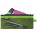 Leitz WOW 2-pocket Travel Pouch M. Size: 21x8.5 cm. See-through and opaque pockets. Green - Outer carton of 10 40120054