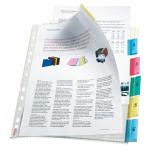 Esselte Index with 6 Tabbed Pockets A4 Polypropylene Glass Clear - Outer carton of 10 414160