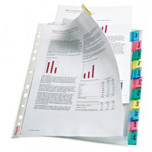 Esselte Index with 12 Tabbed Pockets A4 Polypropylene - Glass Clear -