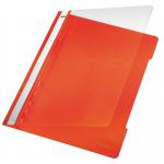 Leitz Standard Plastic Data Files Clear 30% pre-consumer recycled plastic Orange, Front Flat Bar Mechanism A4 Orange - Outer carton of 25 41910045