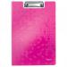 Leitz WOW Clipfolder with Cover A4 - Metallic Pink - Outer carton of 10 41990023