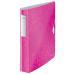 Leitz WOW Ringbinder A4 Polypropylene 4 D-Ring 30mm Pink Metallic - Outer carton of 5 42400023