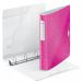 Leitz WOW Ringbinder A4 Polypropylene 4 D-Ring 30mm Pink Metallic - Outer carton of 5 42400023