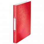 Leitz WOW Ring Binder. Polypropylene. 25 mm, 2 Round Ring mechanism. A4. Red - Outer carton of 10 42570026