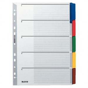 Leitz Divider Cardboard with Mylar reinforced tabs, A4 Multicolour -