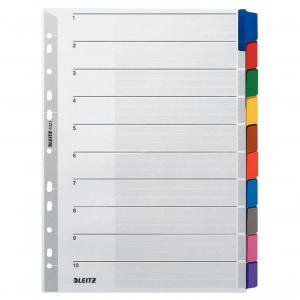 Leitz Divider Cardboard with Mylar reinforced tabs, A4 Multicolour -