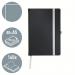 Leitz Style Notebook A5 ruled with hardcover 80 sheets.Satin Black - Outer carton of 5 44521094