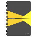 Leitz Office Notebook, Wirebound, 90 sheets, Ruled, 90gsm Ivory Paper, A5 Yellow - Outer carton of 5 44590015