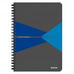 Leitz Office Notebook, Wirebound, 90 sheets, Ruled, 90gsm Ivory Paper, A5 Blue - Outer carton of 5 44590035